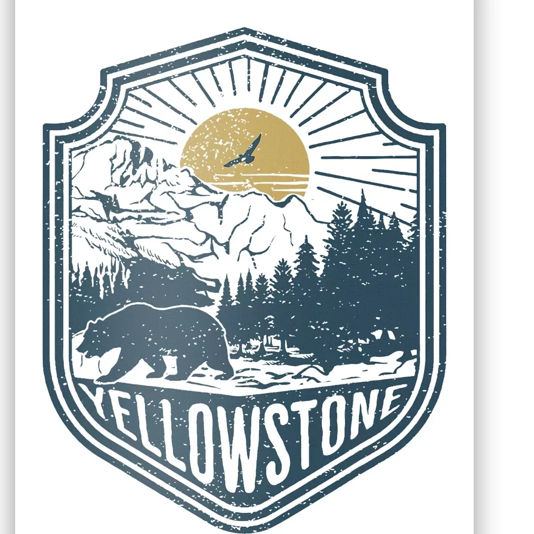 Yellowstone National Park Bear Nature Hiking Outdoors Poster