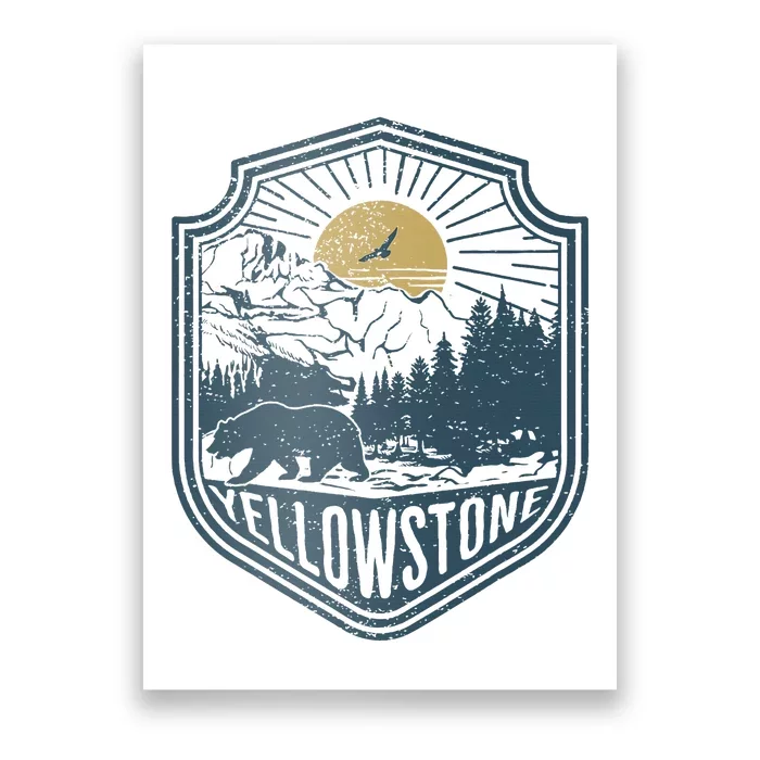 Yellowstone National Park Bear Nature Hiking Outdoors Poster