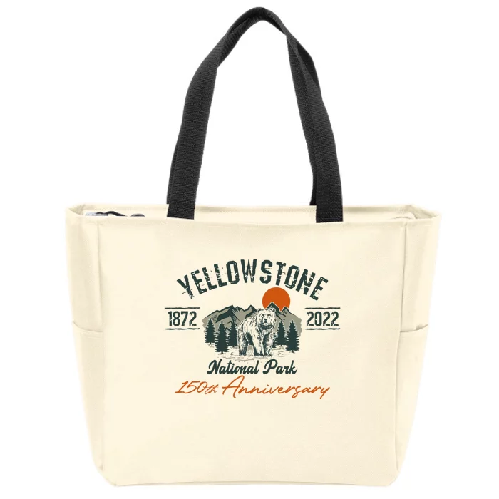 Yellowstone National Park 150th Anniversary Memorabilia Long Sleeve Zip Tote Bag