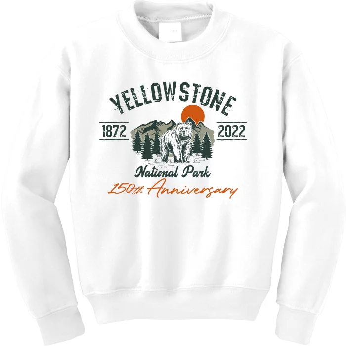 Yellowstone National Park 150th Anniversary Memorabilia Long Sleeve Kids Sweatshirt