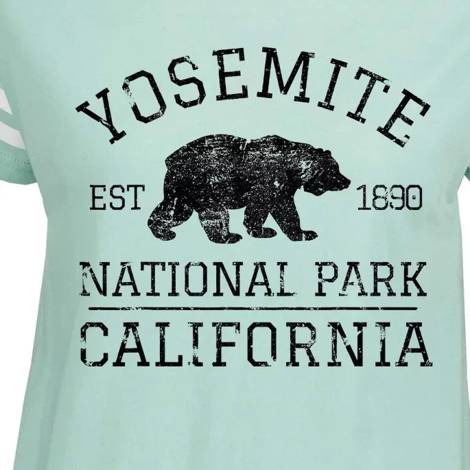 Yosemite National Park California Bear Nature Hiking Enza Ladies Jersey Football T-Shirt