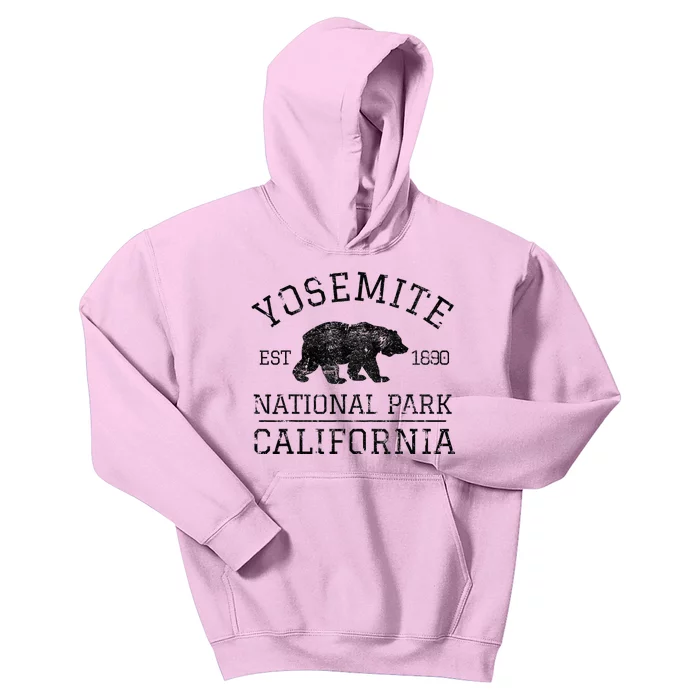 Yosemite National Park California Bear Nature Hiking Kids Hoodie