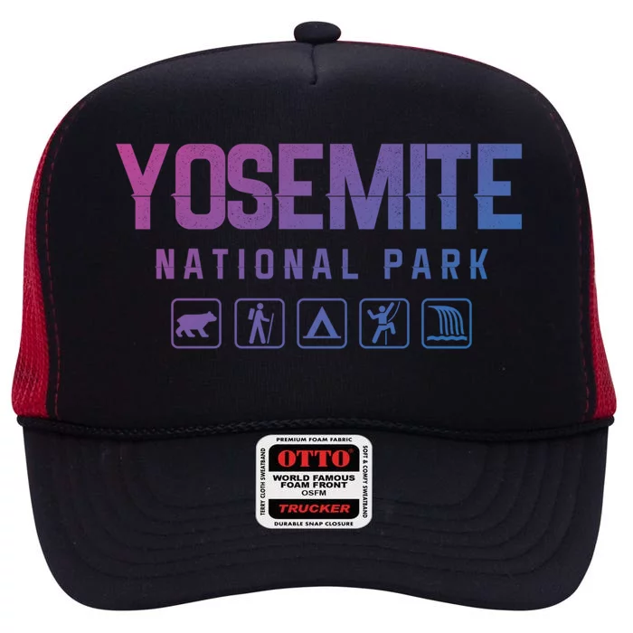 Yosemite National Park Great Gift High Crown Mesh Trucker Hat