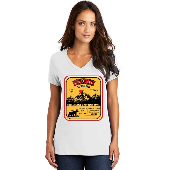 Yosemite National Park California Women's V-Neck T-Shirt