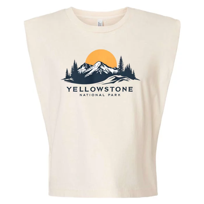 Yellowstone National Park Mountain Sunset Landscape Garment-Dyed Women's Muscle Tee