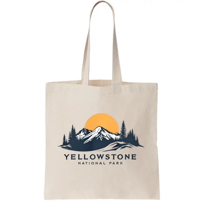 Yellowstone National Park Mountain Sunset Landscape Tote Bag