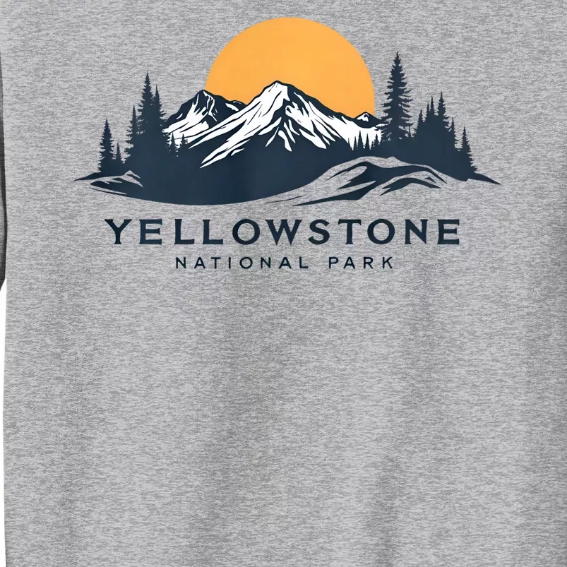 Yellowstone National Park Mountain Sunset Landscape Tall Sweatshirt