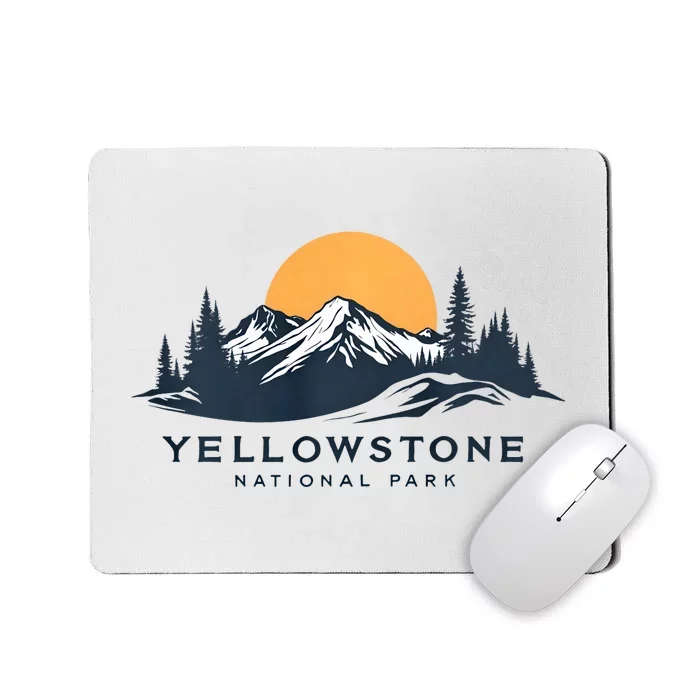 Yellowstone National Park Mountain Sunset Landscape Mousepad