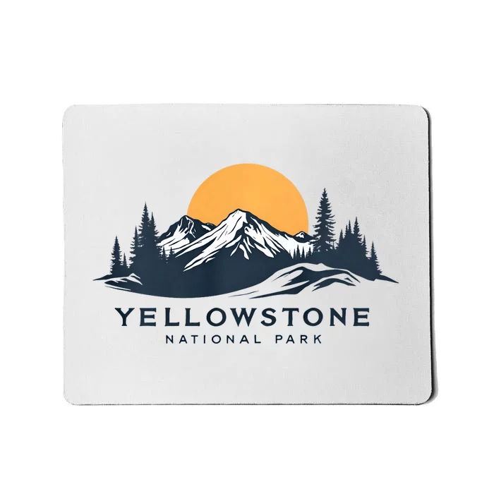 Yellowstone National Park Mountain Sunset Landscape Mousepad