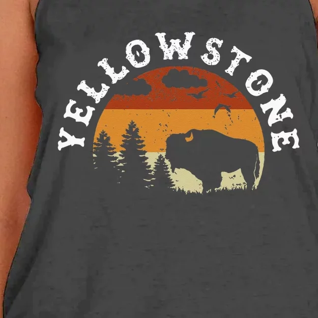 Yellowstone National Park Hiking And Outdoor Enthusiasts Women's Knotted Racerback Tank