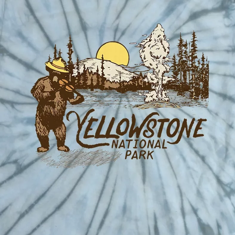 Yellowstone National Park Bear & Fiddle Old Faithful Tie-Dye T-Shirt