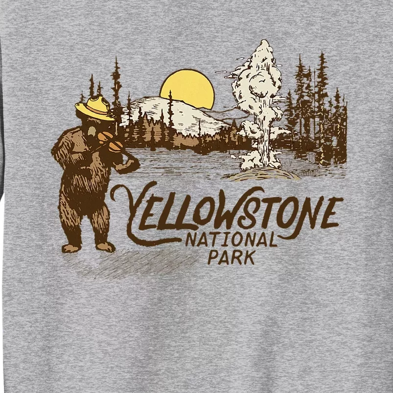 Yellowstone National Park Bear & Fiddle Old Faithful Tall Sweatshirt