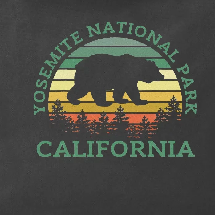 Yosemite National Park California Bear Nature Outdoors Retro Zip Tote Bag