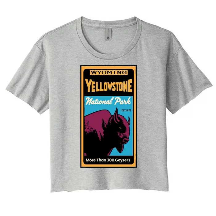 Yellowstone National Park Bison Women's Crop Top Tee