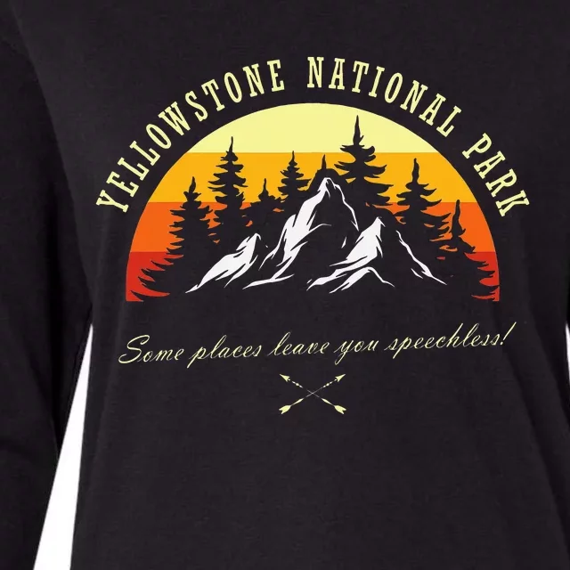 Yellow National Park Hiking Womens Cotton Relaxed Long Sleeve T-Shirt