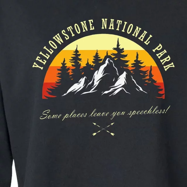 Yellow National Park Hiking Cropped Pullover Crew