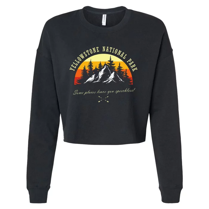 Yellow National Park Hiking Cropped Pullover Crew