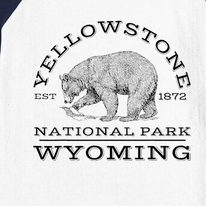 Yellowstone National Park Bear Wyoming Hike Outdoors Baseball Sleeve Shirt