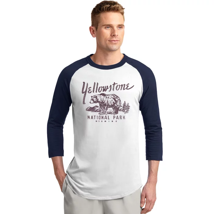 Yellowstone National Park Bear Baseball Sleeve Shirt