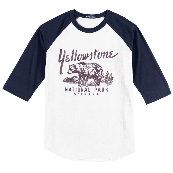 Yellowstone National Park Bear Baseball Sleeve Shirt