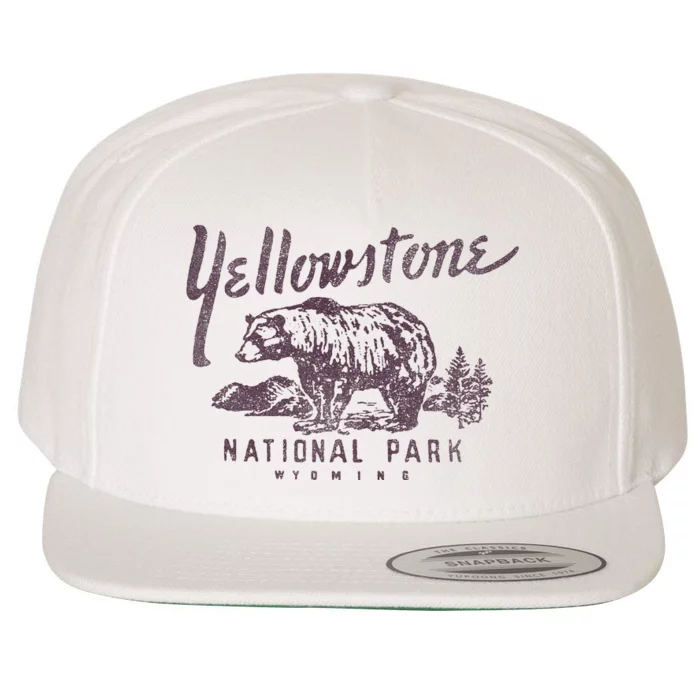 Yellowstone National Park Bear Graphic Wool Snapback Cap