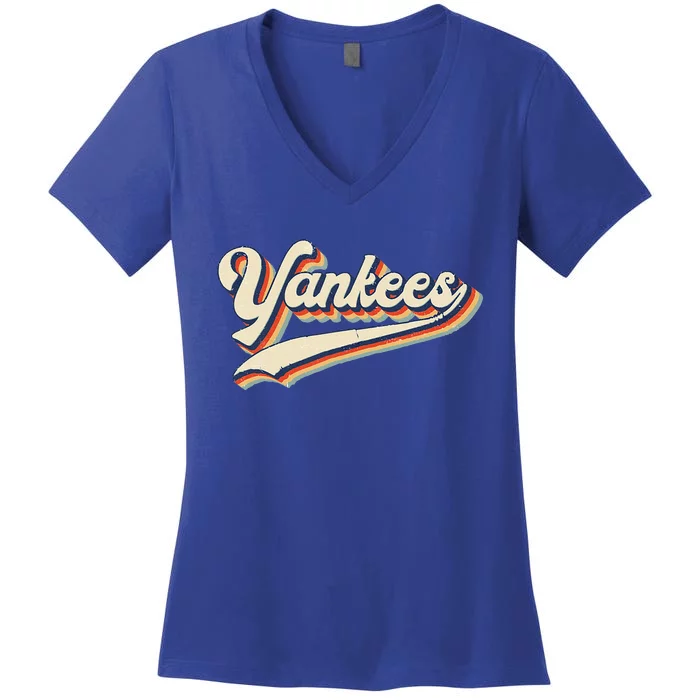 Yankee Name Retro Gift Sports Lover Women's V-Neck T-Shirt