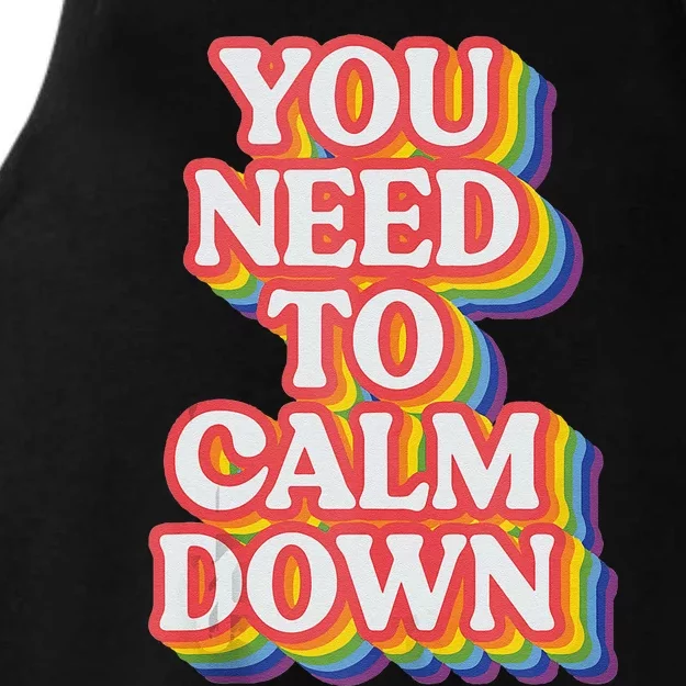 You Need To Calm Down Lgbtq Pride Ladies Tri-Blend Wicking Tank