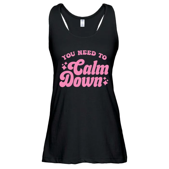 You Need To Calm Down Groovy Retro Cute Funny Ladies Essential Flowy Tank