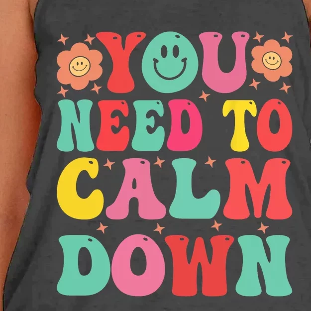 You Need To Calm Down Women's Knotted Racerback Tank