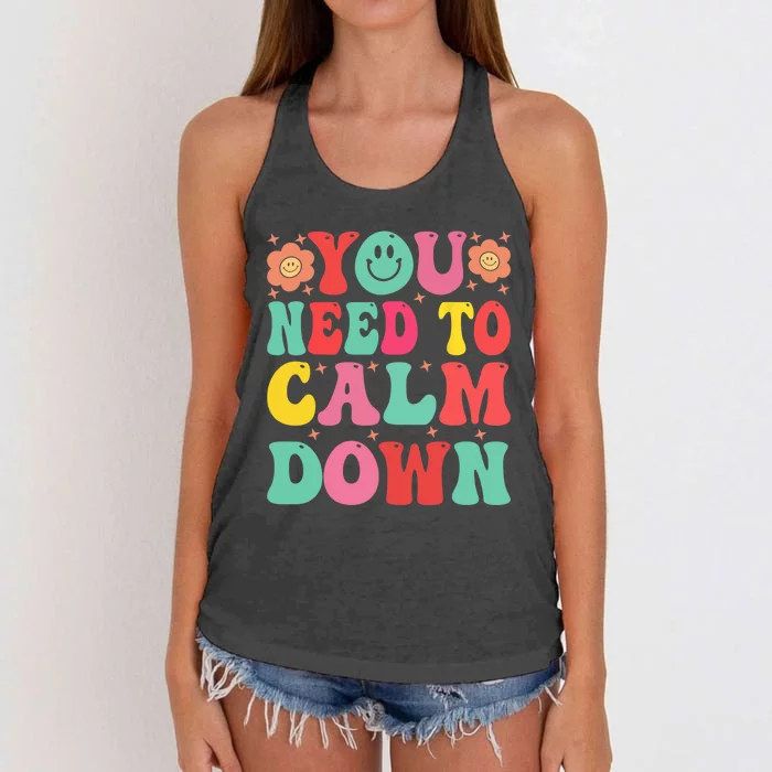 You Need To Calm Down Women's Knotted Racerback Tank