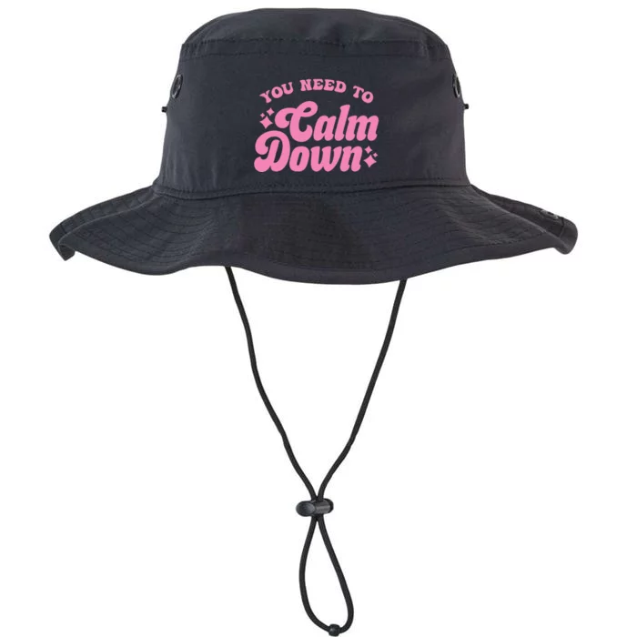 You Need To Calm Down Groovy Retro Cute Funny Legacy Cool Fit Booney Bucket Hat