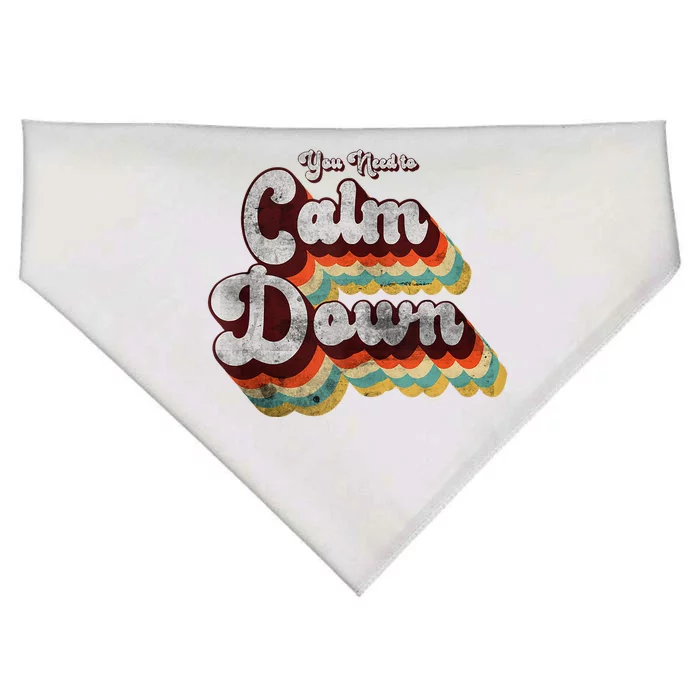 You Need To Calm Down Classic Retro Vintage Pride 80’s Gift USA-Made Doggie Bandana