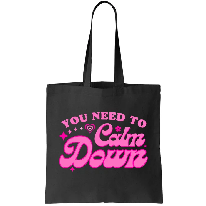 You Need To Calm Down Groovy Retro Cute Funny Tote Bag