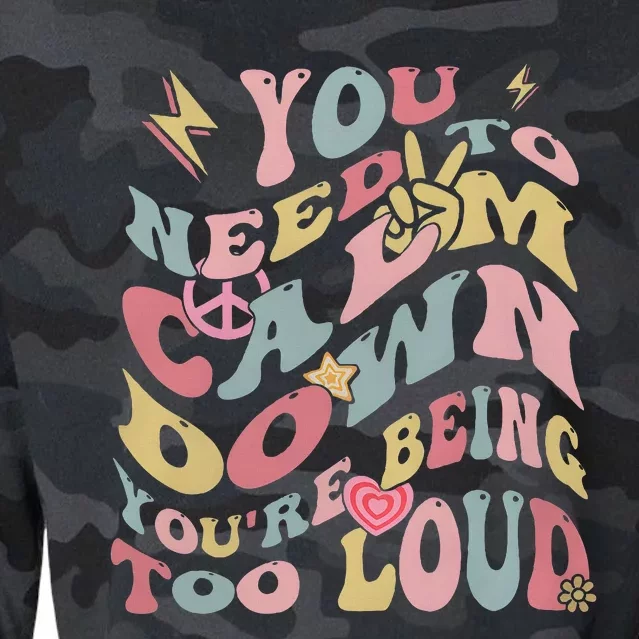 You Need To Calm Down Groovy Cropped Pullover Crew