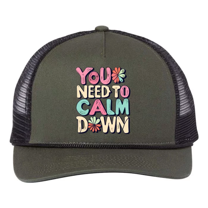 You Need To Calm Retro Rope Trucker Hat Cap