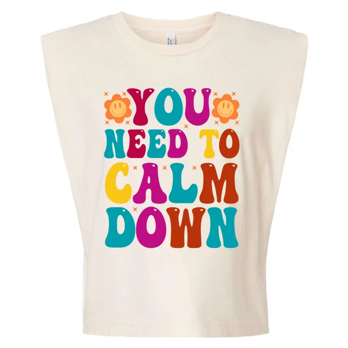 You Need To Clam Down Retro Colorful Garment-Dyed Women's Muscle Tee