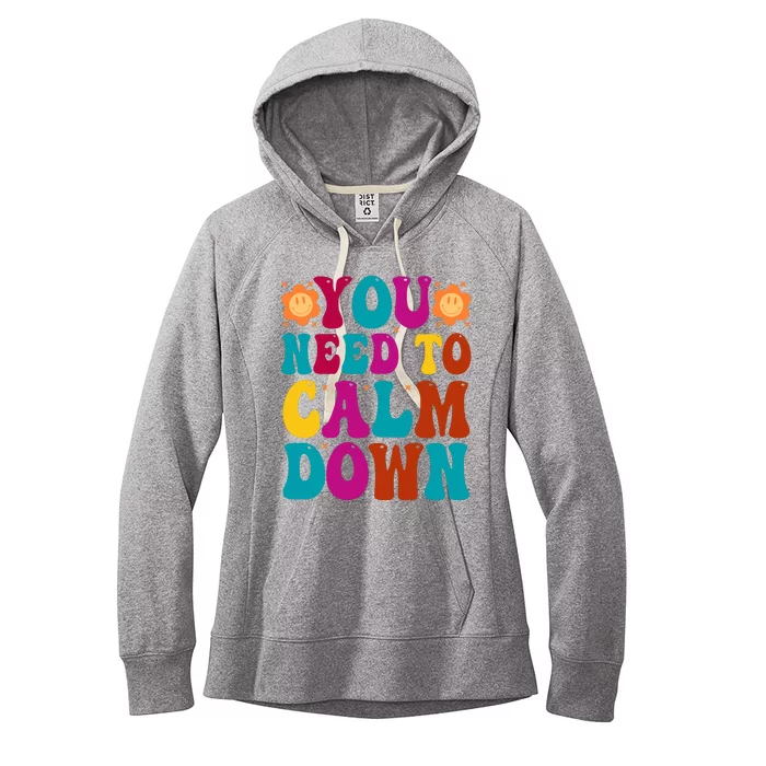 You Need To Clam Down Retro Colorful Women's Fleece Hoodie