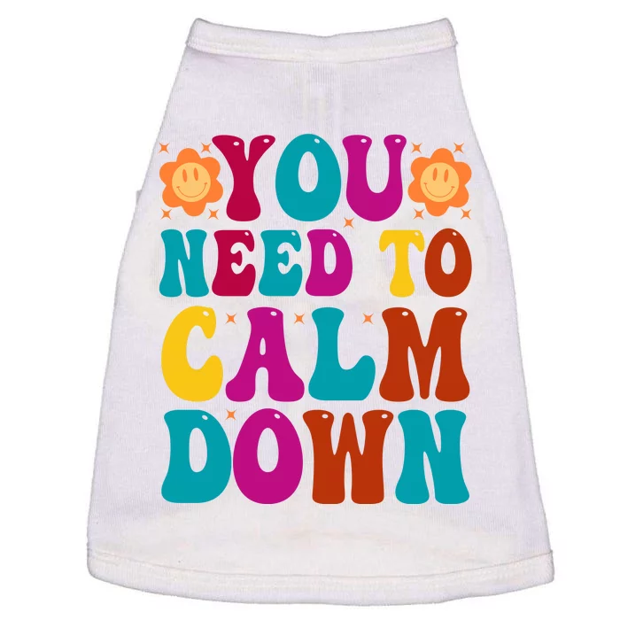 You Need To Clam Down Retro Colorful Doggie Tank