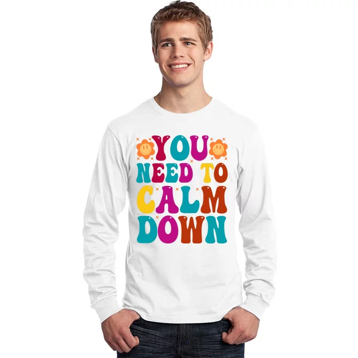 You Need To Clam Down Retro Colorful Tall Long Sleeve T-Shirt