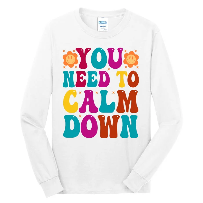 You Need To Clam Down Retro Colorful Tall Long Sleeve T-Shirt