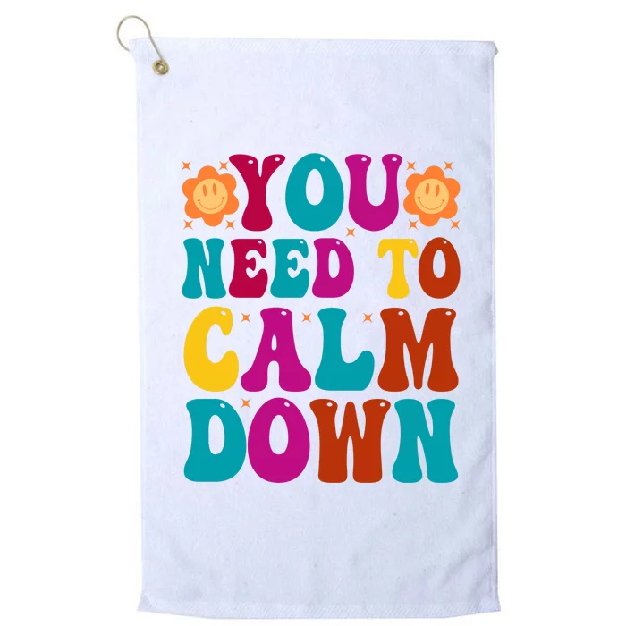 You Need To Clam Down Retro Colorful Platinum Collection Golf Towel