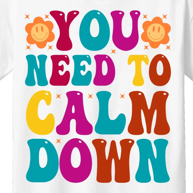 You Need To Clam Down Retro Colorful Kids T-Shirt