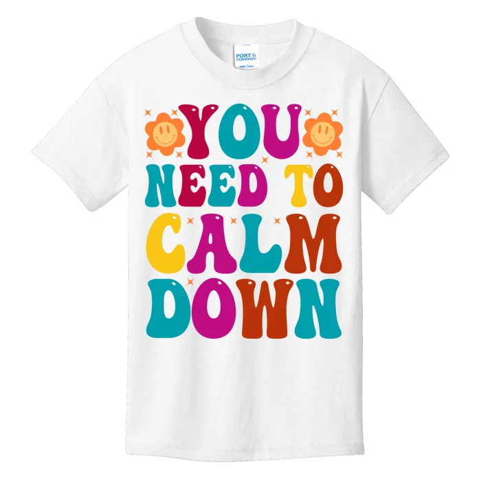 You Need To Clam Down Retro Colorful Kids T-Shirt