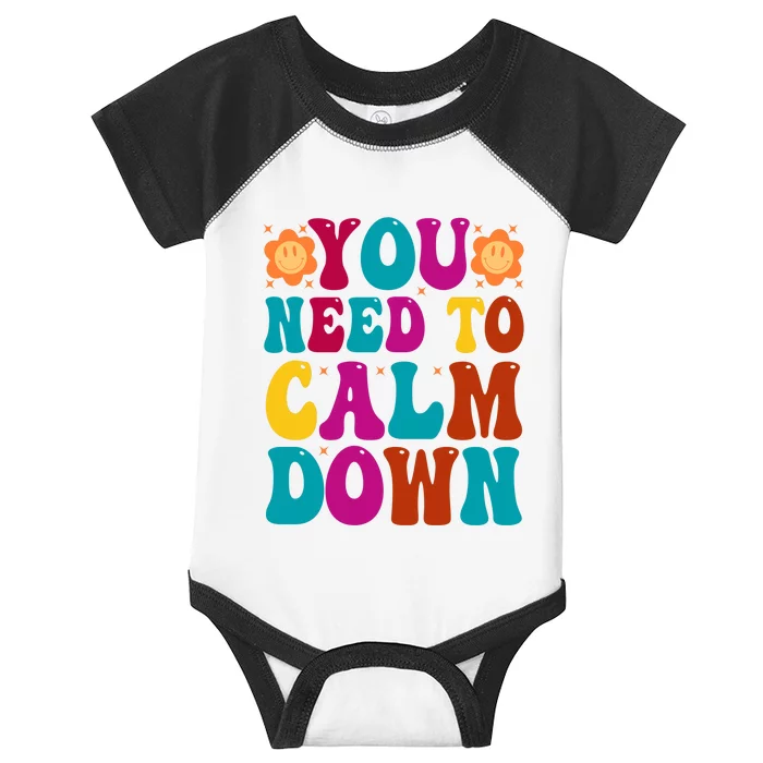 You Need To Clam Down Retro Colorful Infant Baby Jersey Bodysuit