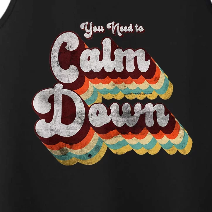 You Need To Calm Down Classic Retro Vintage Pride 80’s Gift Performance Tank