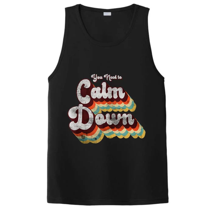 You Need To Calm Down Classic Retro Vintage Pride 80’s Gift Performance Tank