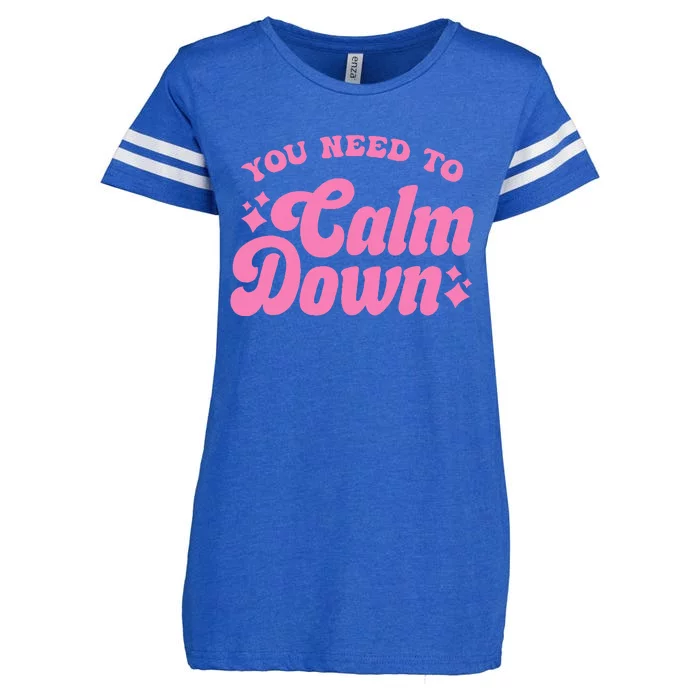 You Need To Calm Down Enza Ladies Jersey Football T-Shirt