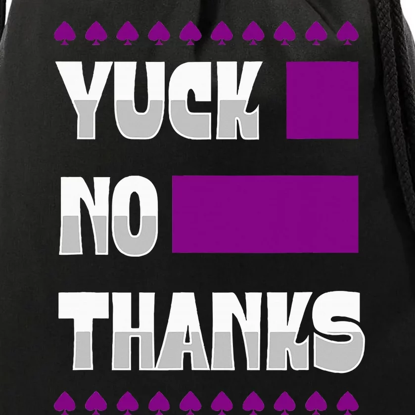 Yuck No Thanks Ace Symbol Funny Asexual Pride Drawstring Bag