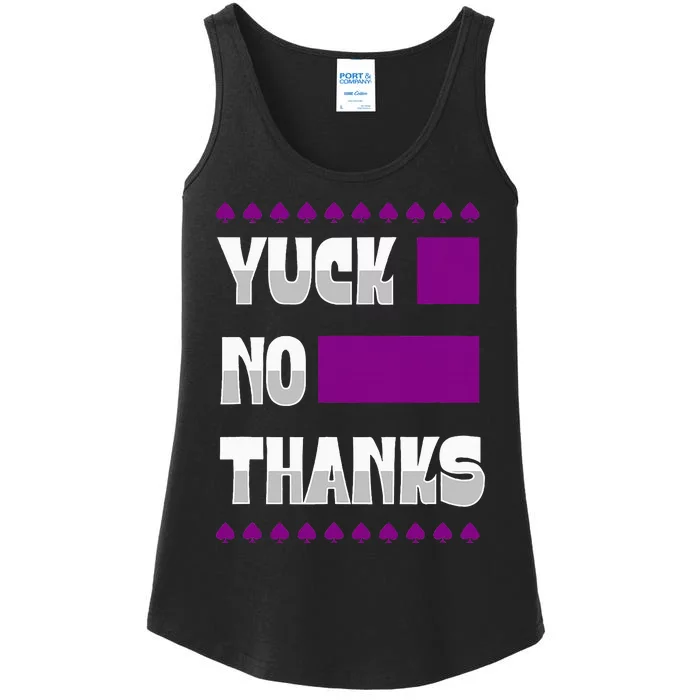 Yuck No Thanks Ace Symbol Funny Asexual Pride Ladies Essential Tank