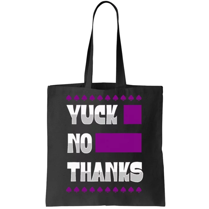 Yuck No Thanks Ace Symbol Funny Asexual Pride Tote Bag